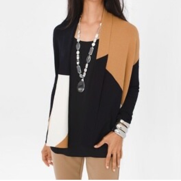 NWT Chico’s colorblock cardigan sweater size 1 (S) - Picture 1 of 6